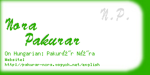 nora pakurar business card